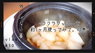 【暮らしvlog】ラクラクッカープラスコンパクト/大根と豚の角煮/土鍋ごはん/約1ヶ月使ってみての感想/40代主婦