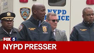 NYPD presser after man sets himself on fire