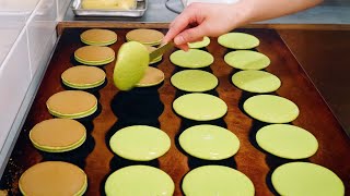 ASMR) 抹茶どらやき∥Matcha Dorayaki - Japanese Red-Bean Pancake