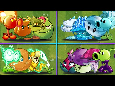 4 Element PEAS Team FILA PEPPER WINTER AIL Plants – ¿Quién ganará las batallas de plantas en equipo PvZ 2?