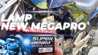 GANTI LAMP DEPAN NEW MEGAPRO || AUTOVISION SUPER BEAM