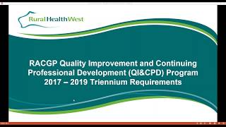 Webinar: RACGP QI \u0026 CPD Program 2017-19 Triennium Requirements