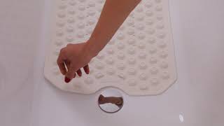 Tatkraft Secure White Bath Mat, Rubber Bathtub Mat with 153 Strong Suction Cups, Made in Italy