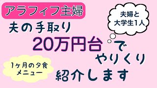 【家計管理】手取り20万円台やりくり/食費と食事/3人家族/夕食メニュー