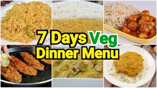 7 Days Vegetarian Dinner Menu❗ Affordable Weekly Dinner Menu by (YES I CAN COOK)