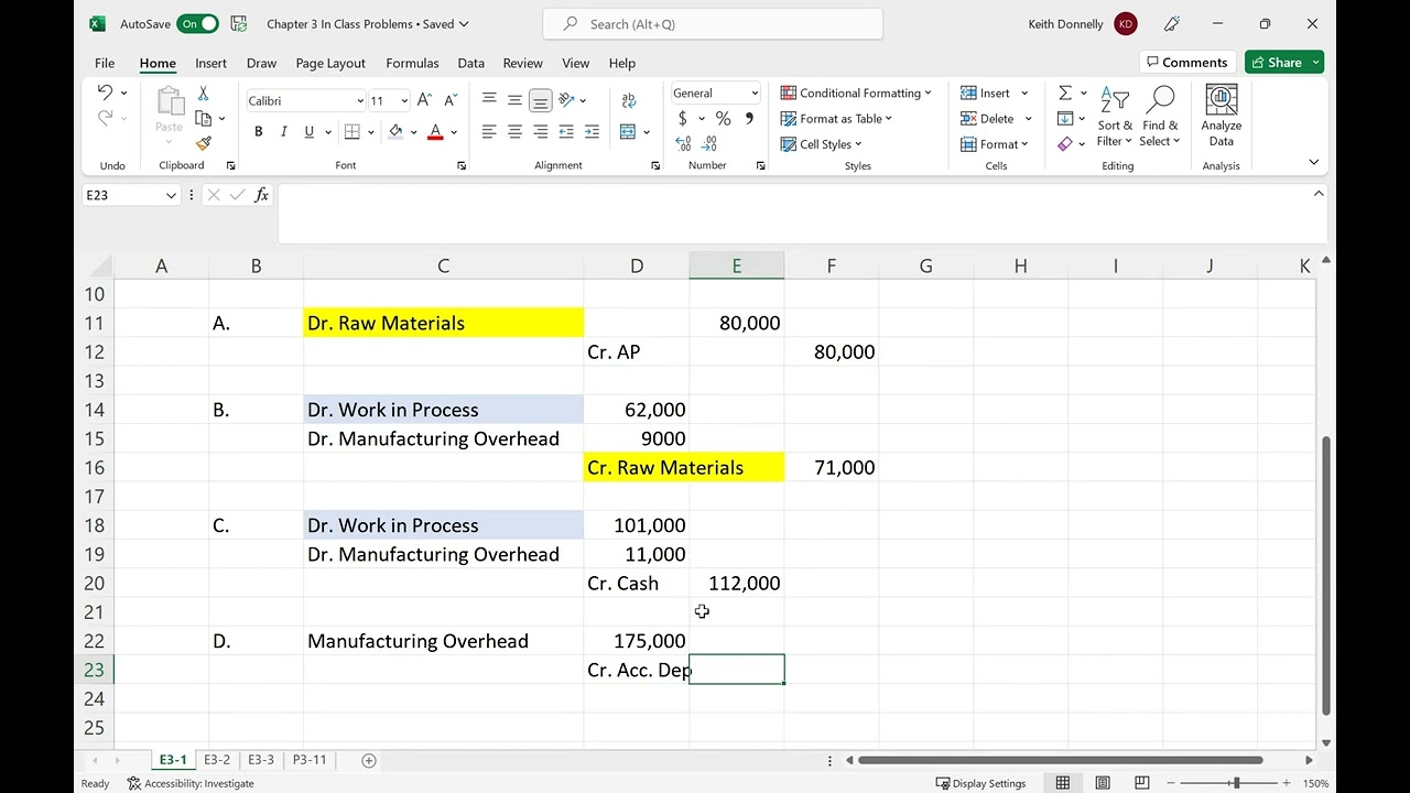 Managerial Accounting Chapter 3 Problems - YouTube