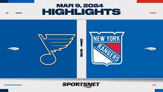 NHL Highlights | Blues vs. Rangers - March 9, 2024