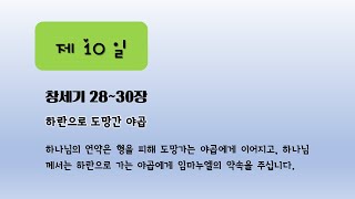 연대순 성경통독과 묵상 제10일 창28~30장 하란으로 도망간 야곱