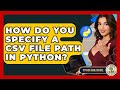 How Do You Specify A CSV File Path In Python? - Python Code School