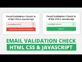 Email Validation Check in HTML CSS & JavaScript