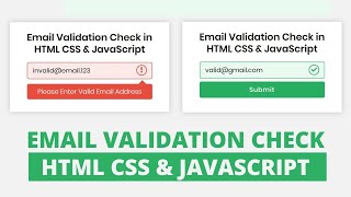 Email Validation Check in HTML CSS & JavaScript