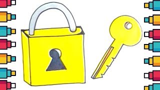 How to Draw Lock and Key Easy