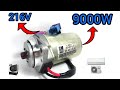 How to make free energy 216V into 9000W💡with steering Motor