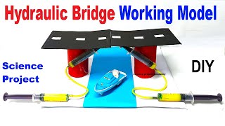 hydraulic bridge working model for science exhibition using syringes - diy - science project academy