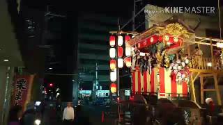 大津祭  宵宮  石橋山と京阪京津線の列車