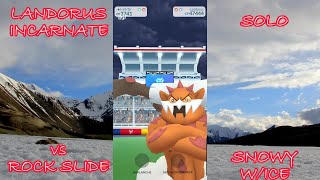 LANDORUS INCARNATE RAID SOLO, SNOWY WEATHER #pokemon #pokemongo #landorus