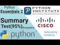 Python Essentials - 2 || Summary Test (100%) Answers || Netacad || Cisco || PE2- Summary Test