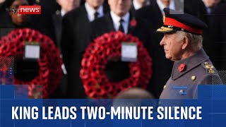 King leads nation in two-minute silence on Remembrance Sunday