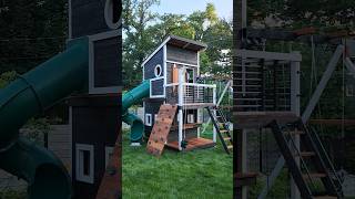Huge, Modern Playhouse! #swingset #outdoorplay #woodworking #playhouse #kidsactivities #kidslearning