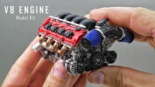Building a V8 Engine Model Kit - V8 Car Engine Assembly