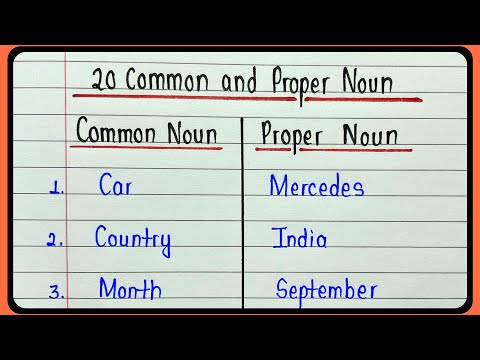 What are the examples of common nouns?