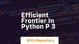 Efficient frontier in python p 3