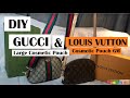 Louis Vuitton GM & GUCCI Cosmetic Pouch HAUL 4- Unboxing, DIY, What Fits, Comparison | RaqReview