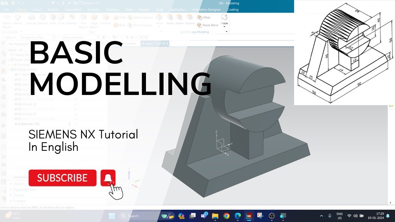 Basic Modeling Tutorial Pg 77 Siemens Nx English Youtube