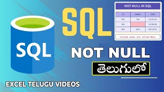 SQL NOT NULL Constraint with Example (Telugu) | SQL for Beginners
