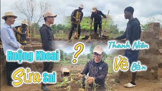 Huy Khánh Vlogs || Ruộng Khoai Sửa Sai Quyết Tâm Làm Lại ???  Có Thêm Thanh Niên Về Giúp Bản ???