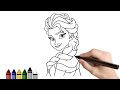 How to Draw Elsa from Frozen ★ Drawing for kids Tutorial - Art Lessons | KidsAtWork