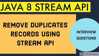 How To remove duplicates using Java 8 stream API / JAVA 8 INTERVIEW QUESTIONS @aslearning4818