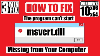 How To Fix msvcrt.dll is Missing from your computer/Not Found Error Windows 10/11/7 32/64 bit 🅽🅴🆆