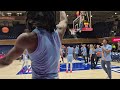 unc players mainly eliott cadeau take verbal jabs from the cameron crazies during warmups