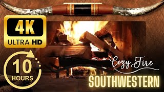 NEW 50fps - SOUTHWESTERN 10 HOUR CRACKLING FIREPLACE