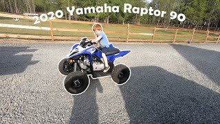 SURPRISING 4 YEAR OLD WITH A BRAND NEW ATV | 2020 YAMAHA RAPTOR 90 (Yamaha YFM90r)