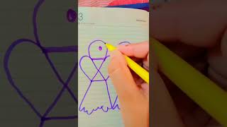 77=. How to draw love bird #art#drawing #shorts