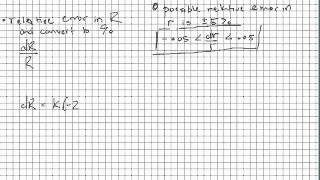 Finding percentage error using differentials