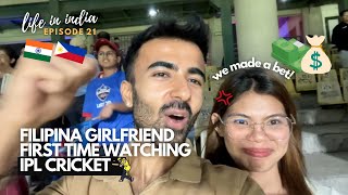 FILIPINA GIRLFRIEND first time watching IPL Cricket | Life in India Ep. 21 🇮🇳