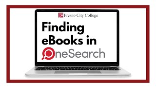 Finding eBooks in OneSearch