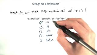 Strings Are Comparable - Intro to Java Programming