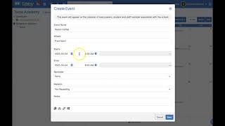 Adding events to the school calendar