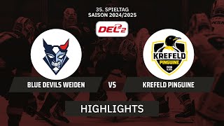 DEL2: Blue Devils Weiden vs. Krefeld Pinguine I Highlights - 35. Spieltag | SDTV Eishockey