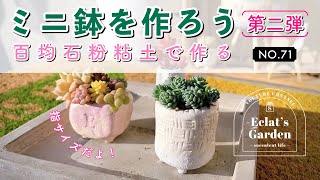 【NO.71】【多肉植物】百均石粉粘土で多肉用鉢を作ってみました！形を綺麗にするために、ちょっとしたコツ