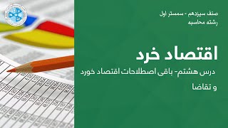 Micro Economy – Lesson 08 |  اقتصاد خرد – درس ۸– باقی اصطلاحات اقتصاد خورد و تقاضا