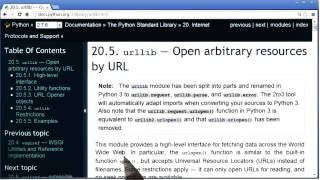 Reading Urllib Documentation - Programming Foundations with Python