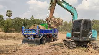 ไม่ได้เจอกันนานเลย KOBELCO SK75 เก่านอกลอกนาบางๆดูเหมือนจะช้าลงนะ