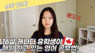 광고X) 찐 16살 캐나다 유학생이 매일 하고 있는 5가지 영어 공부 법! 듣기, 읽기, 말하기까지~ 유학 1년 차 인데.. 내년이면 실력이 늘까요? 🇨🇦캐나다 유학생│헬로음이유니