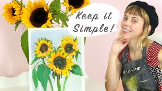 Easy Sunflower Painting | Acrylic for Beginners