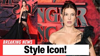 Millie Bobby Brown stuns in a SILK CORSET at ‘Stranger Things’ premiere